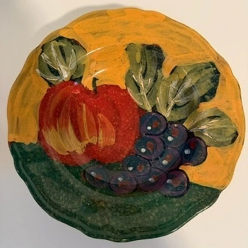Arte Italica Made in Italy Hand Painted Fruit Ceramic Pasta Bowls Set of 2 9.5